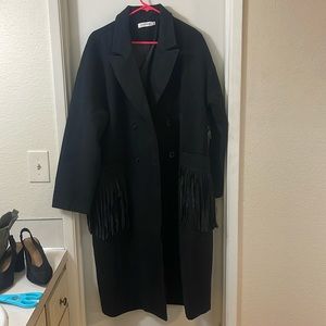 Fringe pea coat